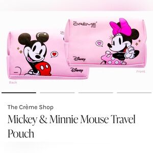 The Crème Shop Mickey & Minnie Mouse Travel Pouch. Brand new w Tags.